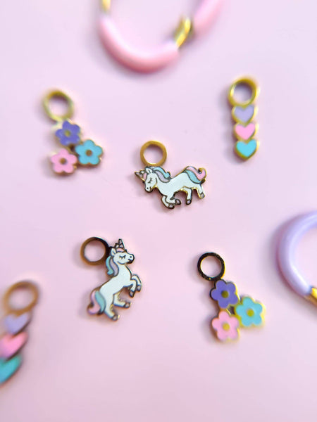 Rainbow Unicorn Huggie Charms