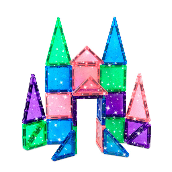 Crayola Glitter PIP Tiles Mini Magnetic Building Tiles 24-Piece Set
