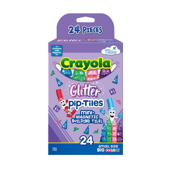 Crayola Glitter PIP Tiles Mini Magnetic Building Tiles 24-Piece Set