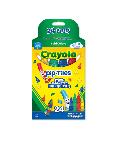 Crayola Pip Tiles Mini Magnetic Building Tiles 24-Piece Set Bold Colors