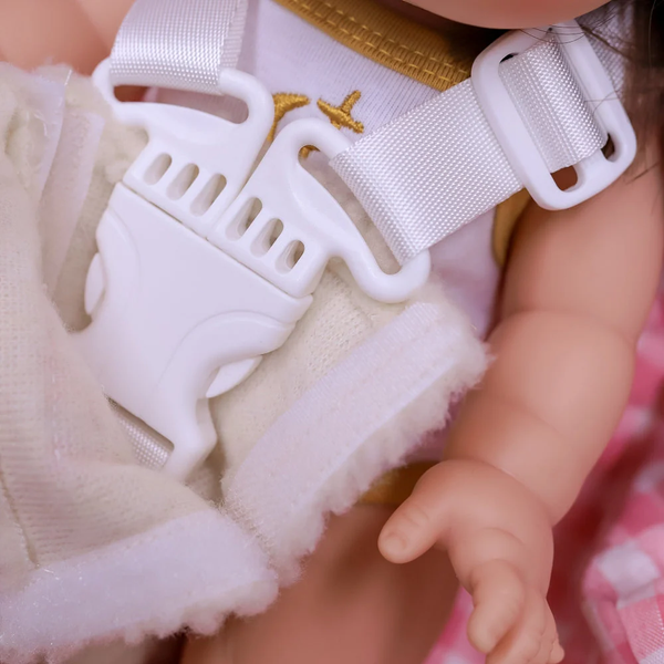 Doll Car Seat - Pink Gingham - Tiny Harlow
