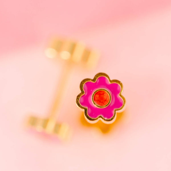 Pierced Tiny Pink Flower