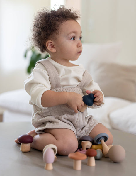 Mushroom Wood & Silicone Toy|Teething|Fine Motor|Montessori