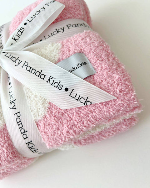 Lucky Panda Kids Daisy Baby Blanket | Pink