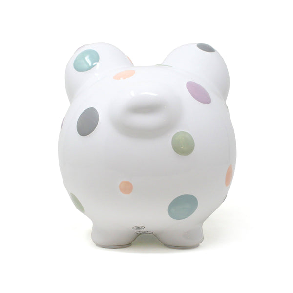 Child to Cherish Pastel Polka Dot Piggy Bank