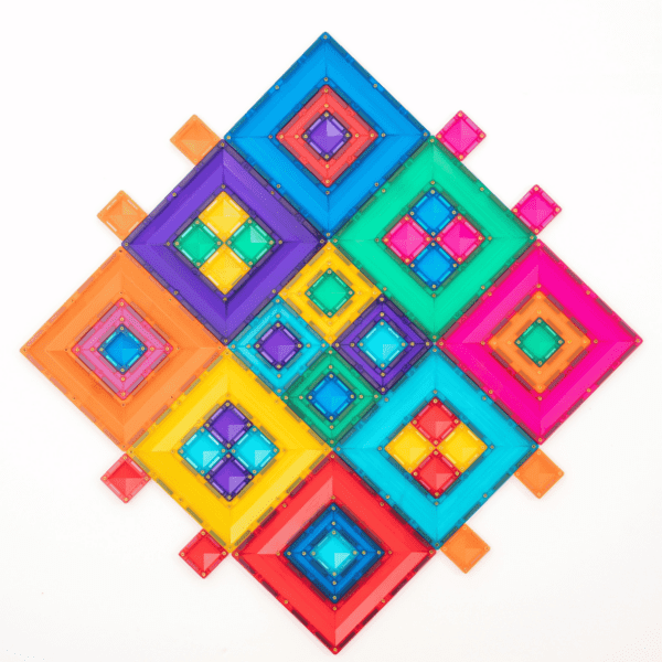 CONNETIX Magnetic Tiles Bright Portal Pack, 48 Pieces