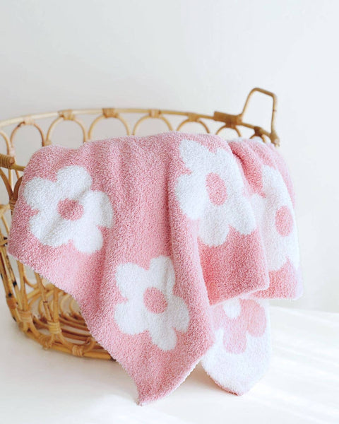 Lucky Panda Kids Daisy Baby Blanket | Pink
