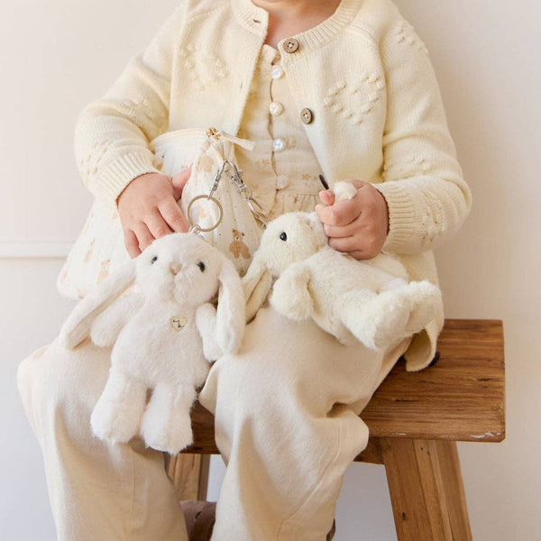 Snuggle Bunnies Plush Bunny Keychain with Bow - Penelope (6")