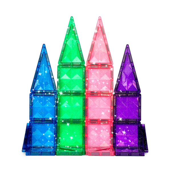 Crayola Glitter PIP Tiles Mini Magnetic Building Tiles 24-Piece Set