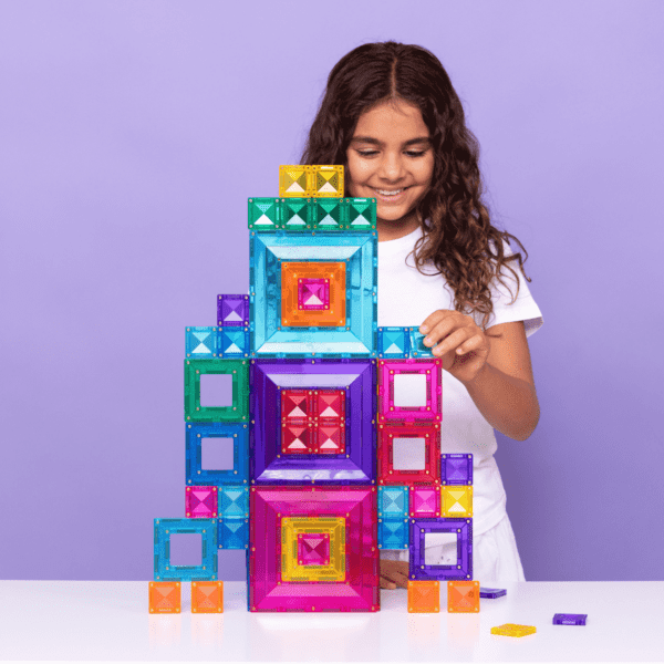 CONNETIX Magnetic Tiles Bright Portal Pack, 48 Pieces