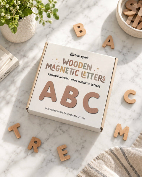 Cherrypick Wooden Magnetic Letters Set (60 pcs)