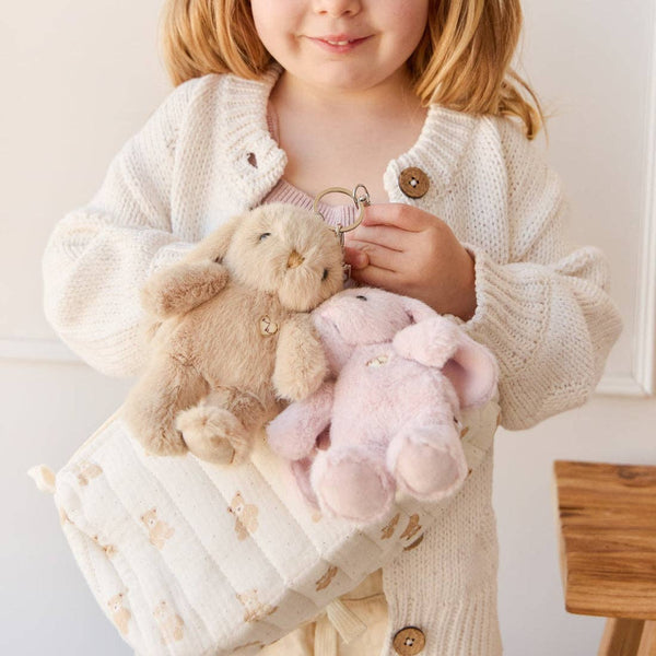 Snuggle Bunnies Plush Bunny Keychain with Bow - Penelope (6")