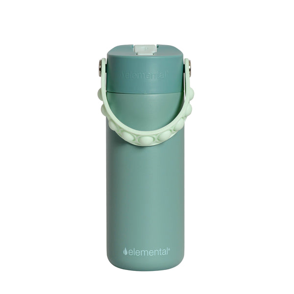 Fidget Handle Kids Stainless Bottle 18oz Sage