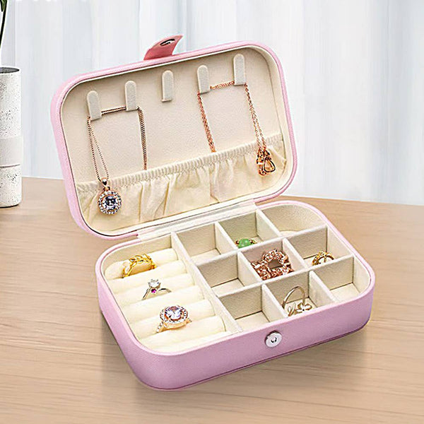 Faux Leather Portable Jewelry Box
