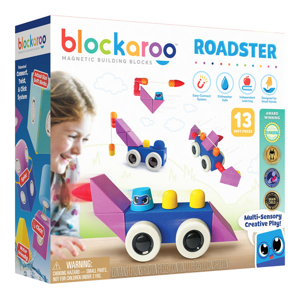 Blockaroo Magnetic Foam Blocks - Medium - Roadster (13pc)
