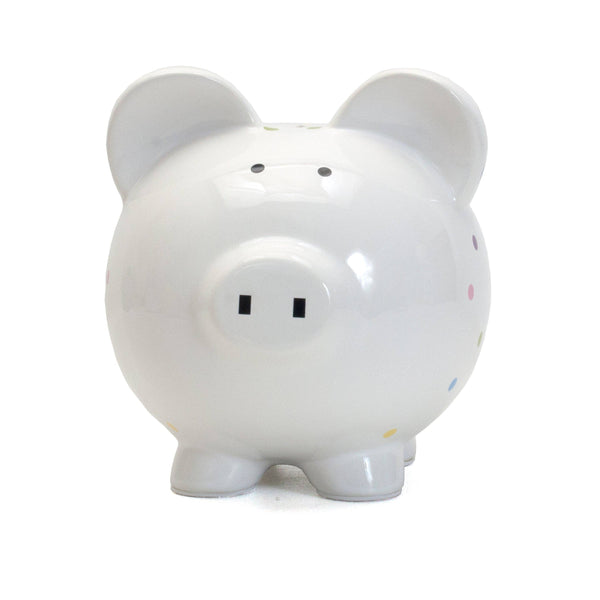 Child to Cherish Confetti Dot Ceramic Piggy Bank