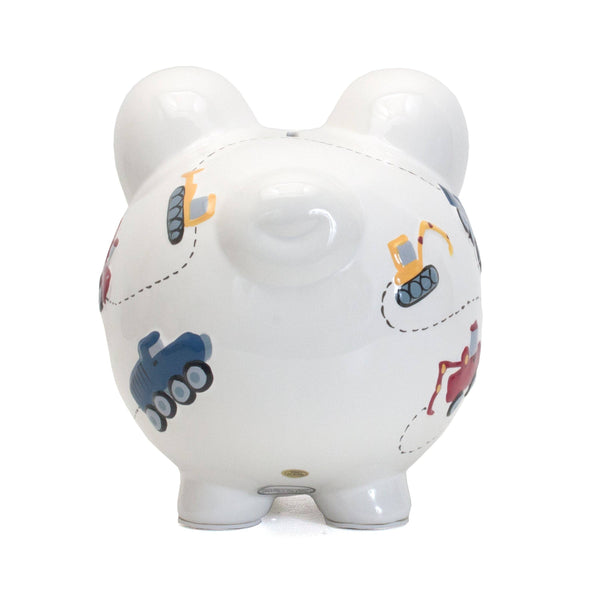 Child to Cherish White Construction Large Piggy Bank