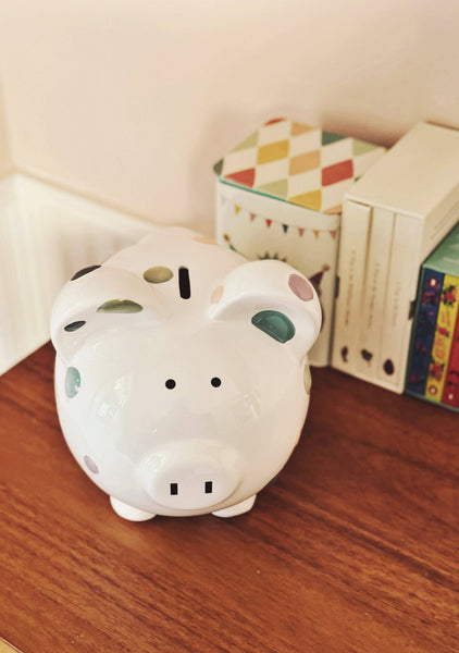 Child to Cherish Pastel Polka Dot Piggy Bank