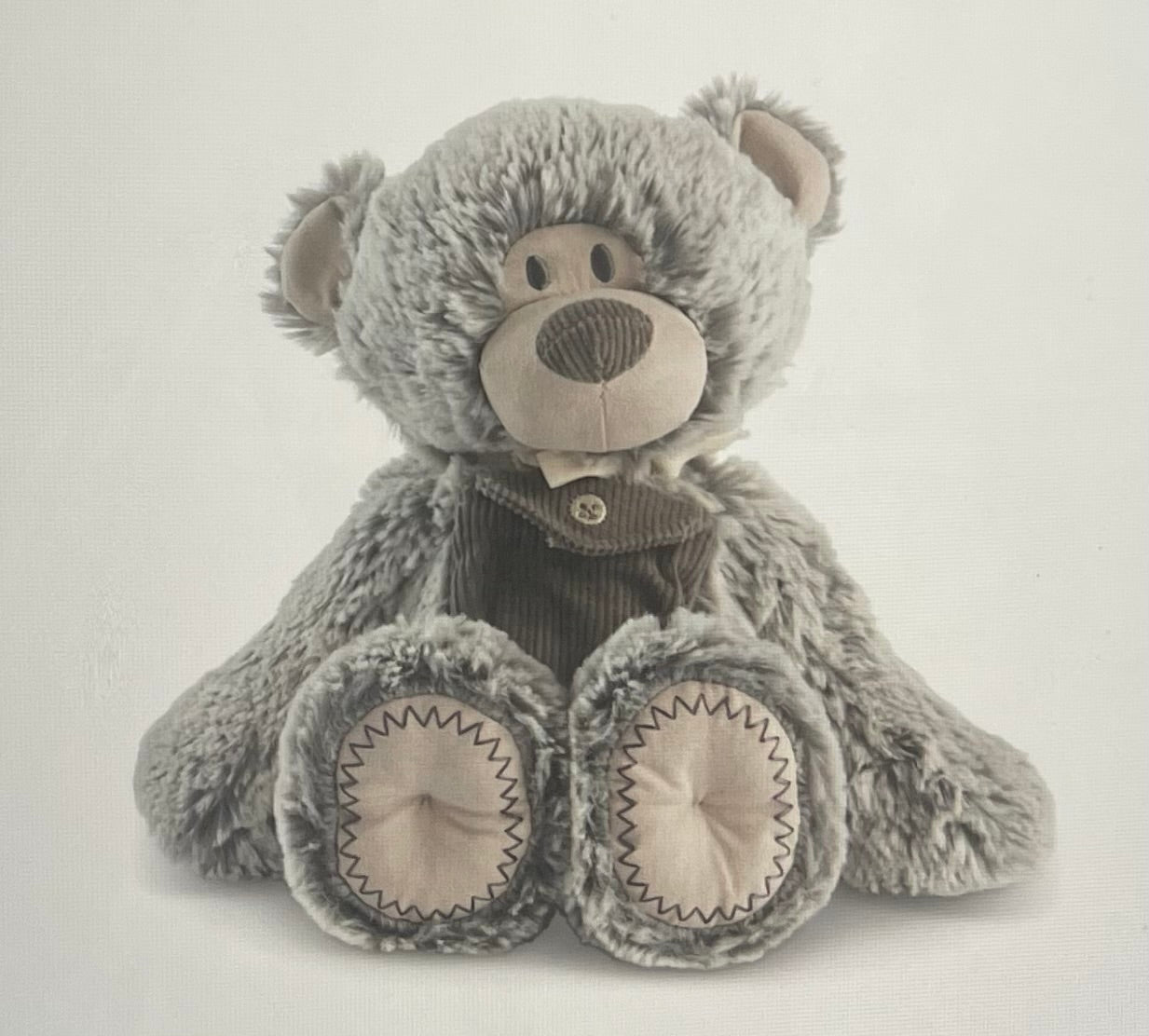 Gray Pocket Prayer Bear 11"