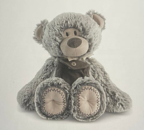 Gray Pocket Prayer Bear 11"