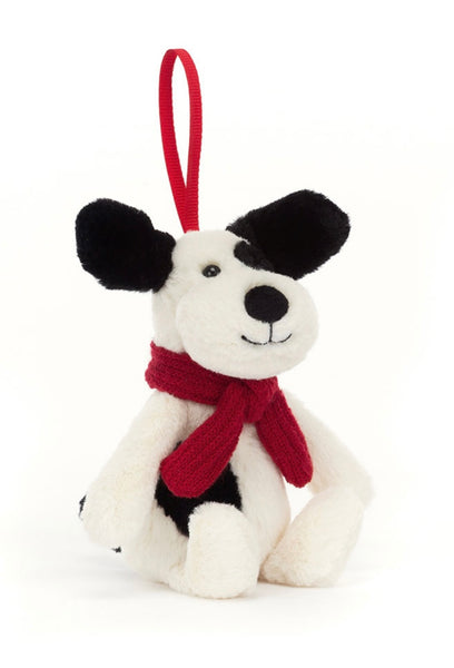 Bashful Christmas Puppy Ornament