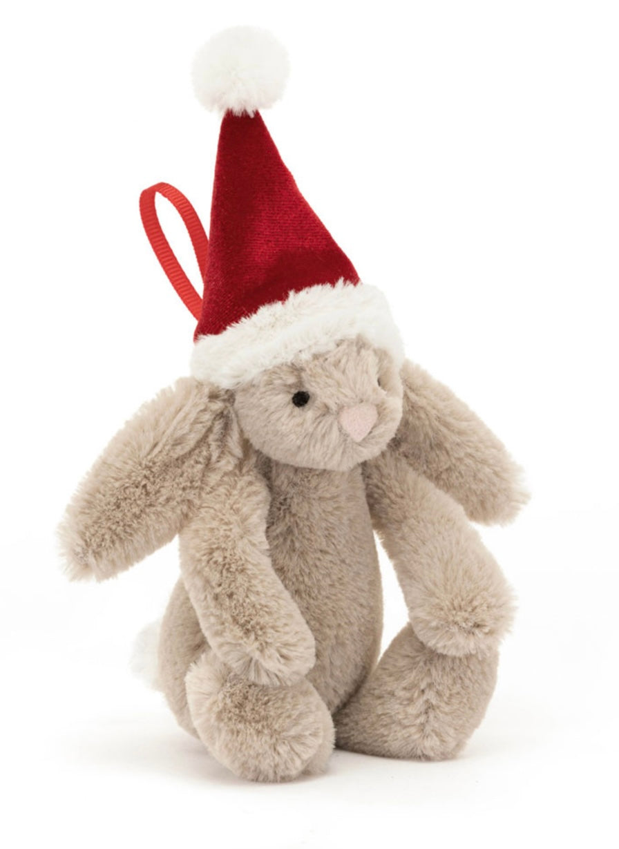 Bashful Christmas Bunny Ornament