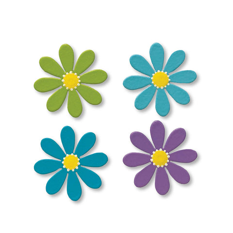 Daisy Magnets S/4, Cool Colors, Spring Decor