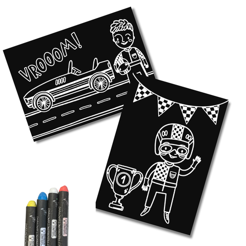 Chalkboard MiniMats Race Day Coloring Kit