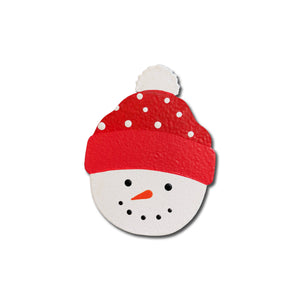 Snowman Face Magnet Red