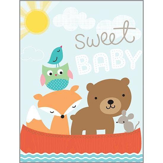 With Scripture Baby Card - Animals in Canoe