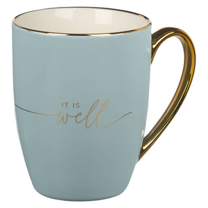 It Is Well With My Soul Blue and Gold Coffee Mug
