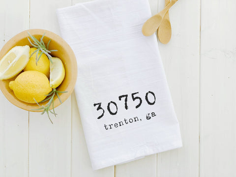 Customizable Zip Code - Cotton Tea Towel