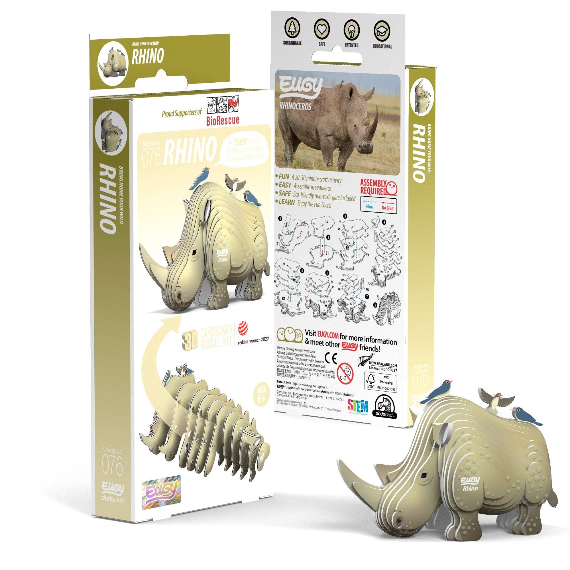 EUGY Rhino 3D Puzzle