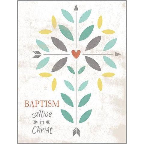 With Scripture Baptism Card - Vines & Hearts Cross
