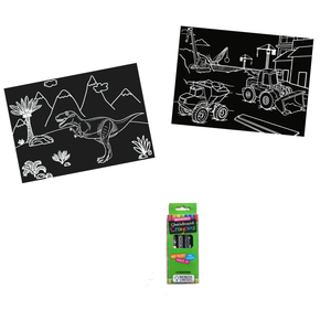 Chalkboard MiniMats Dino & Truck Coloring Kit