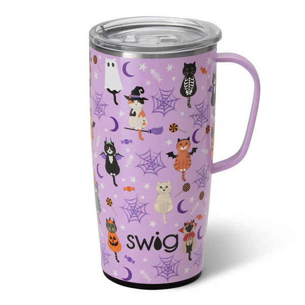 SWIG Scaredy Cat Travel Mug- Cute Cat Travel Mug- Halloween Travel Mug –  Juliana's Boutique