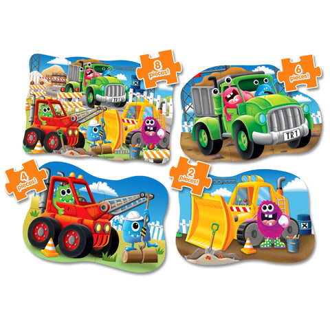 My First Puzzle Sets 4-In-A-Box Puzzles - Monster Trucks