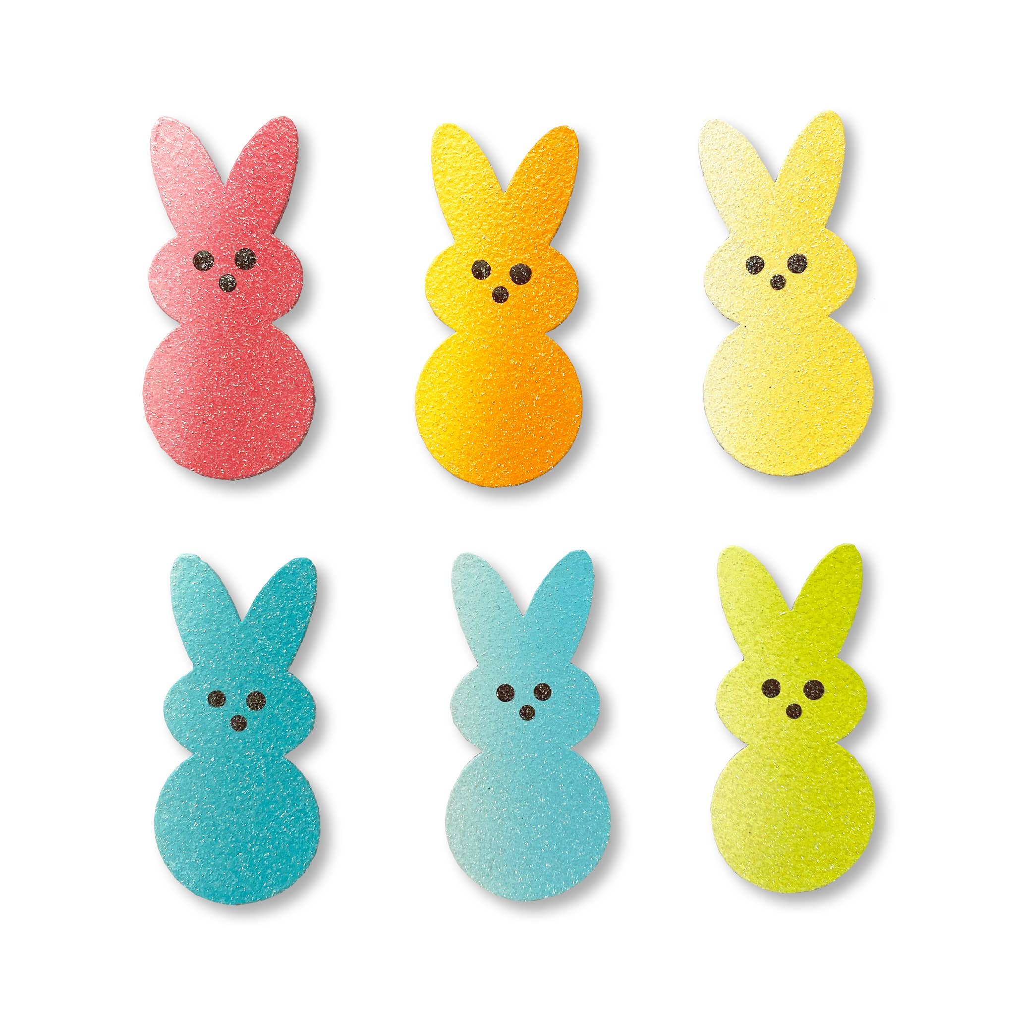 Rainbow Marshmallow Bunny Magnets S/6