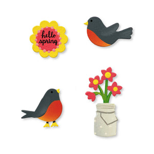 Hello Spring magnets S/4