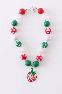 Strawberry bubble chunky necklace