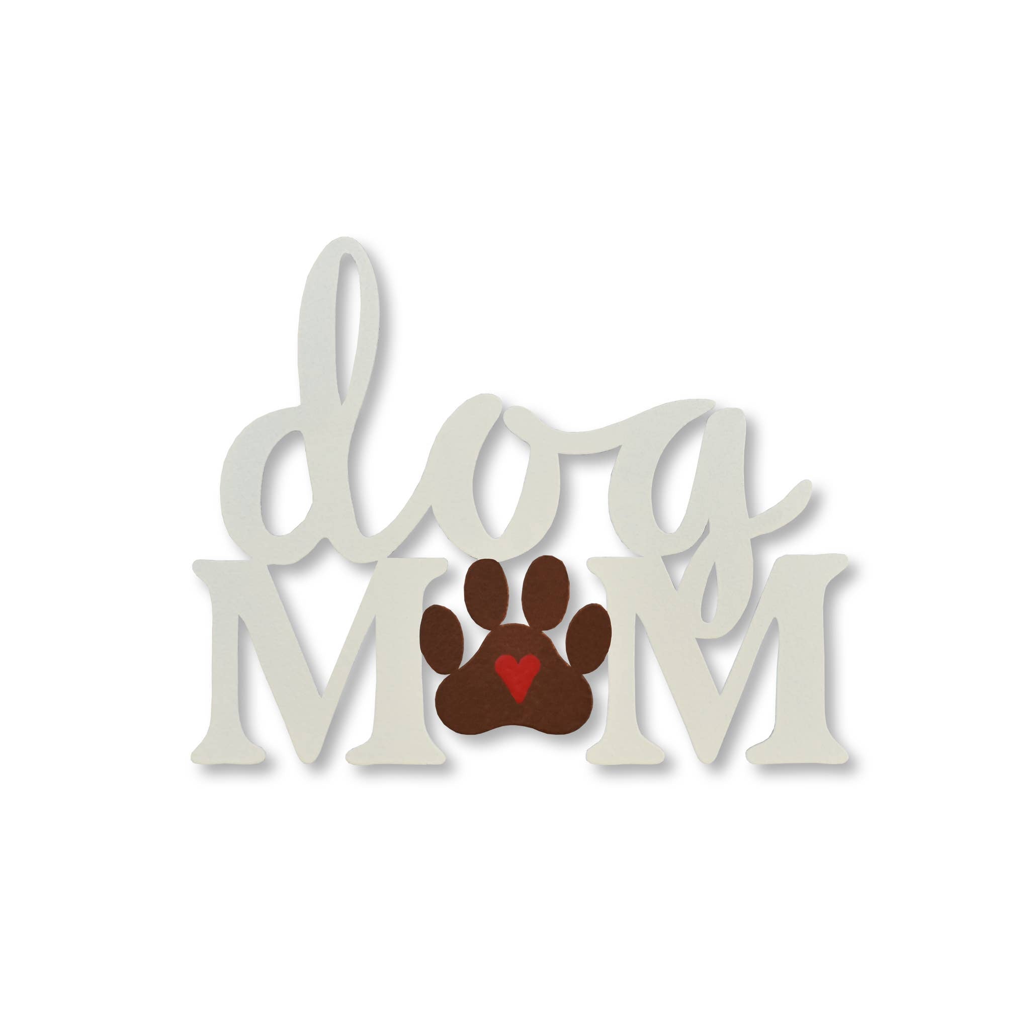 Dog Mom w paw print magnet