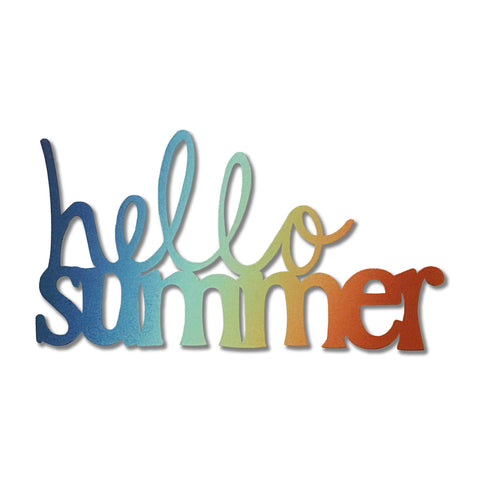 "Hello Summer" magnet in sunset ombre