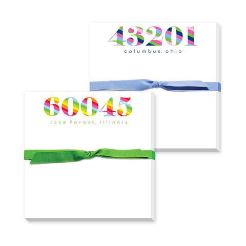 BRIGHT STRIPE ZIP CODE DOODLE NOTEPAD