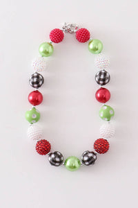 GREEN RED CHUNKY NECKLACE