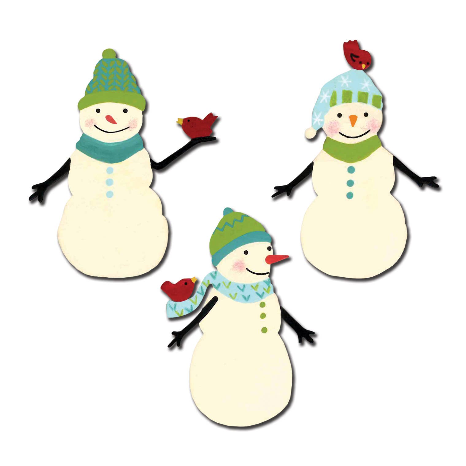 Snowman with Bird Magnets