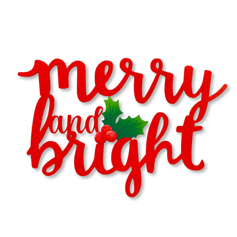 "Merry & Bright" Magnet, Christmas Decor