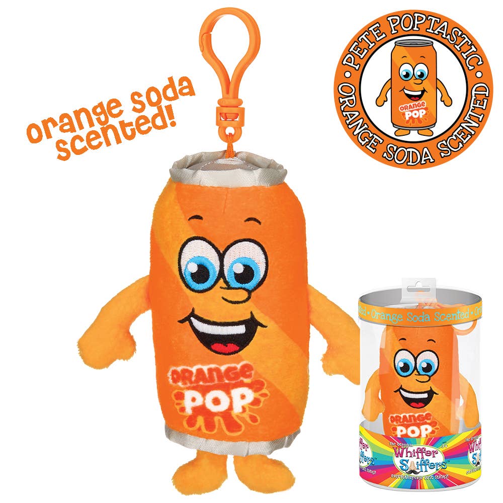 Pete Poptastic orange soda scented backpack clip