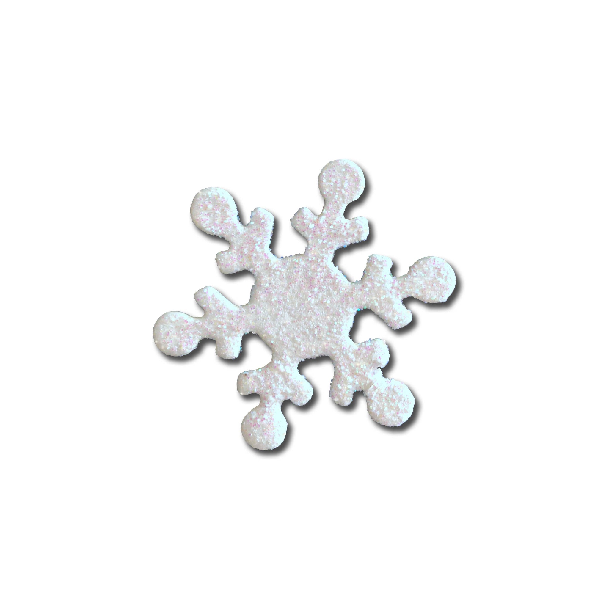 Snowflake Open Stock Magnet White Glitter