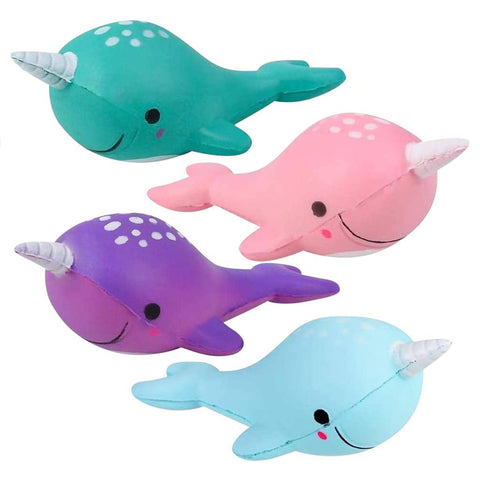 Multi-Colored Squishy Stress Relief  Narwhal Toy For Kids