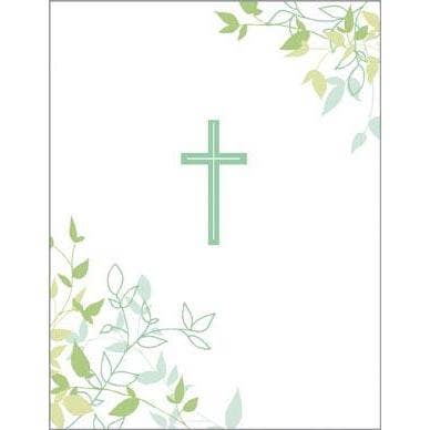 Religious Card - Cross and Leaves